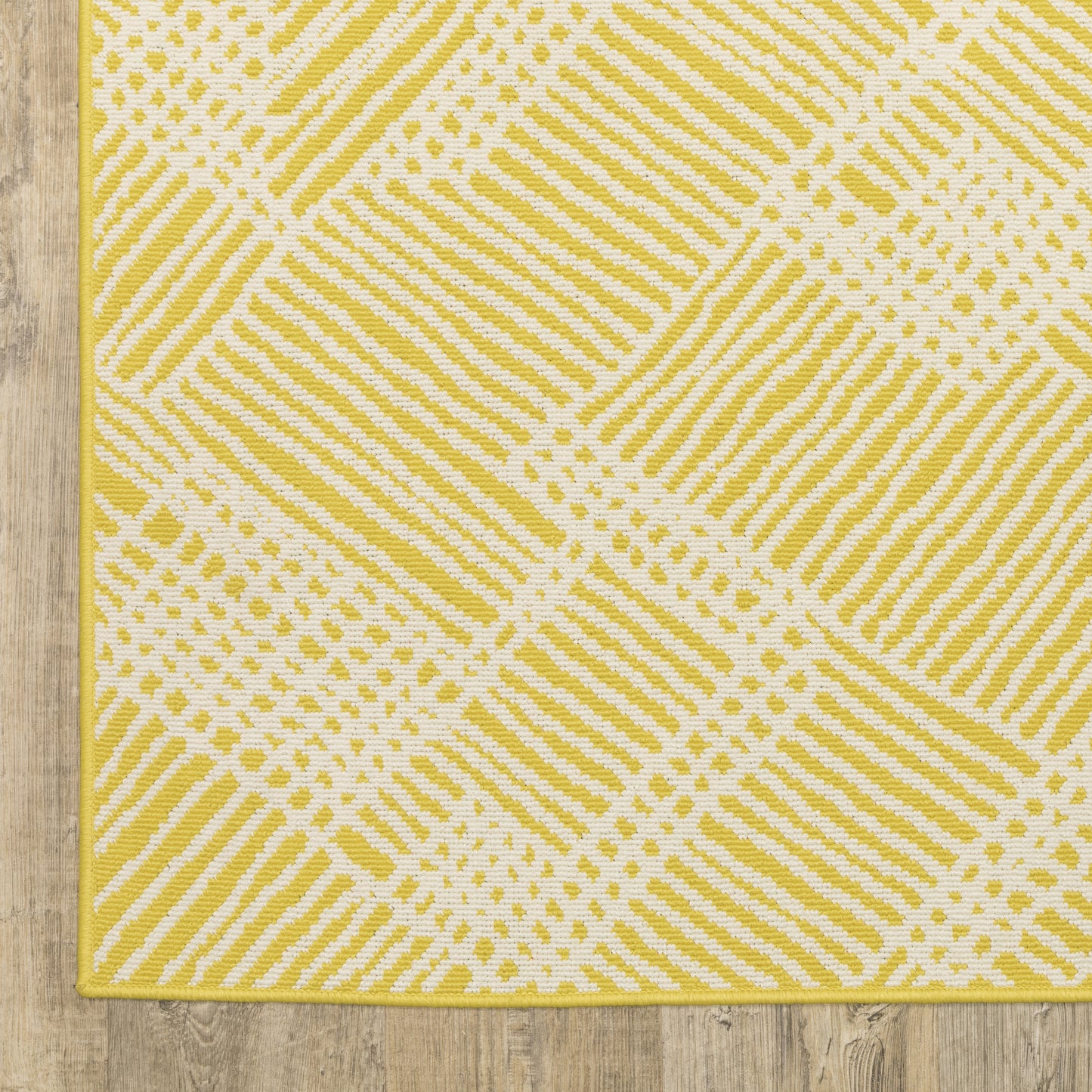 Havana Abstract Yellow/ Ivory Loop Pile Rug