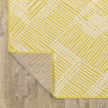 Havana Abstract Yellow/ Ivory Loop Pile Rug