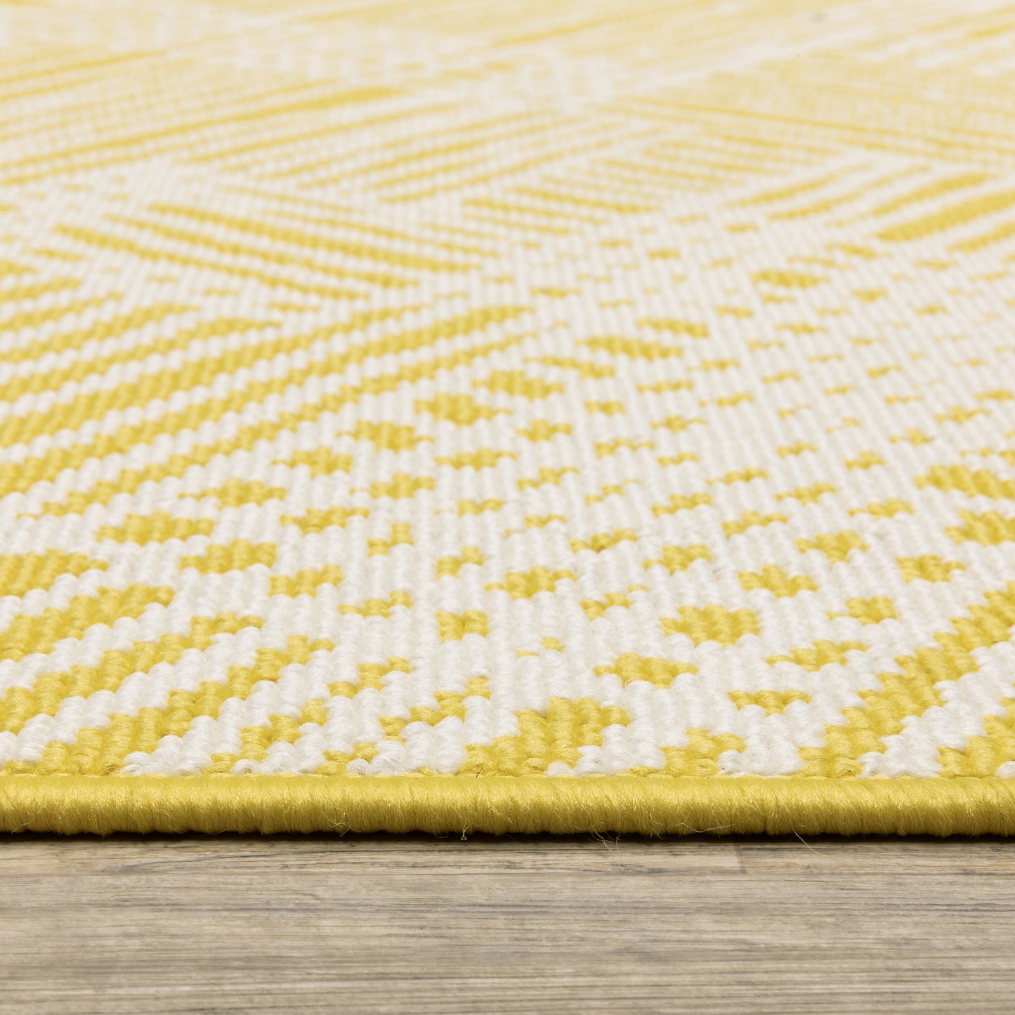 Havana Abstract Yellow/ Ivory Loop Pile Rug