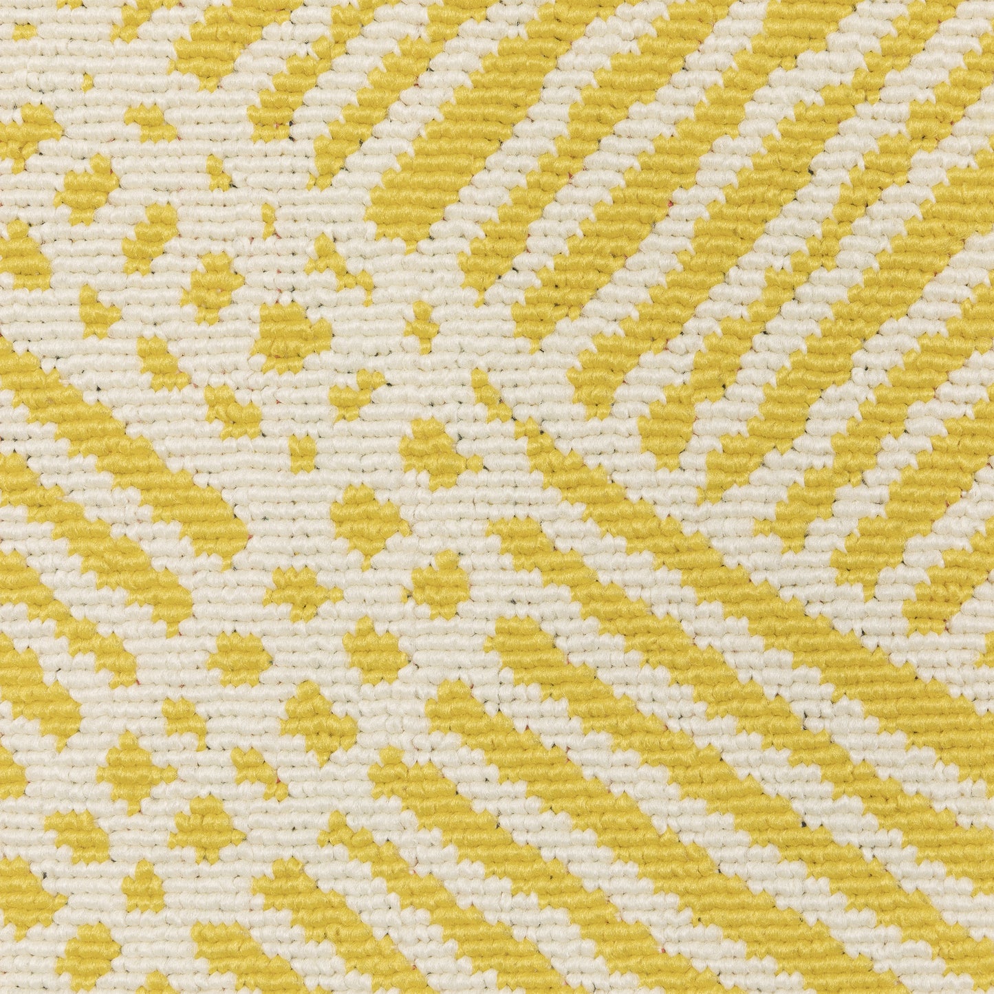 Havana Abstract Yellow/ Ivory Loop Pile Rug