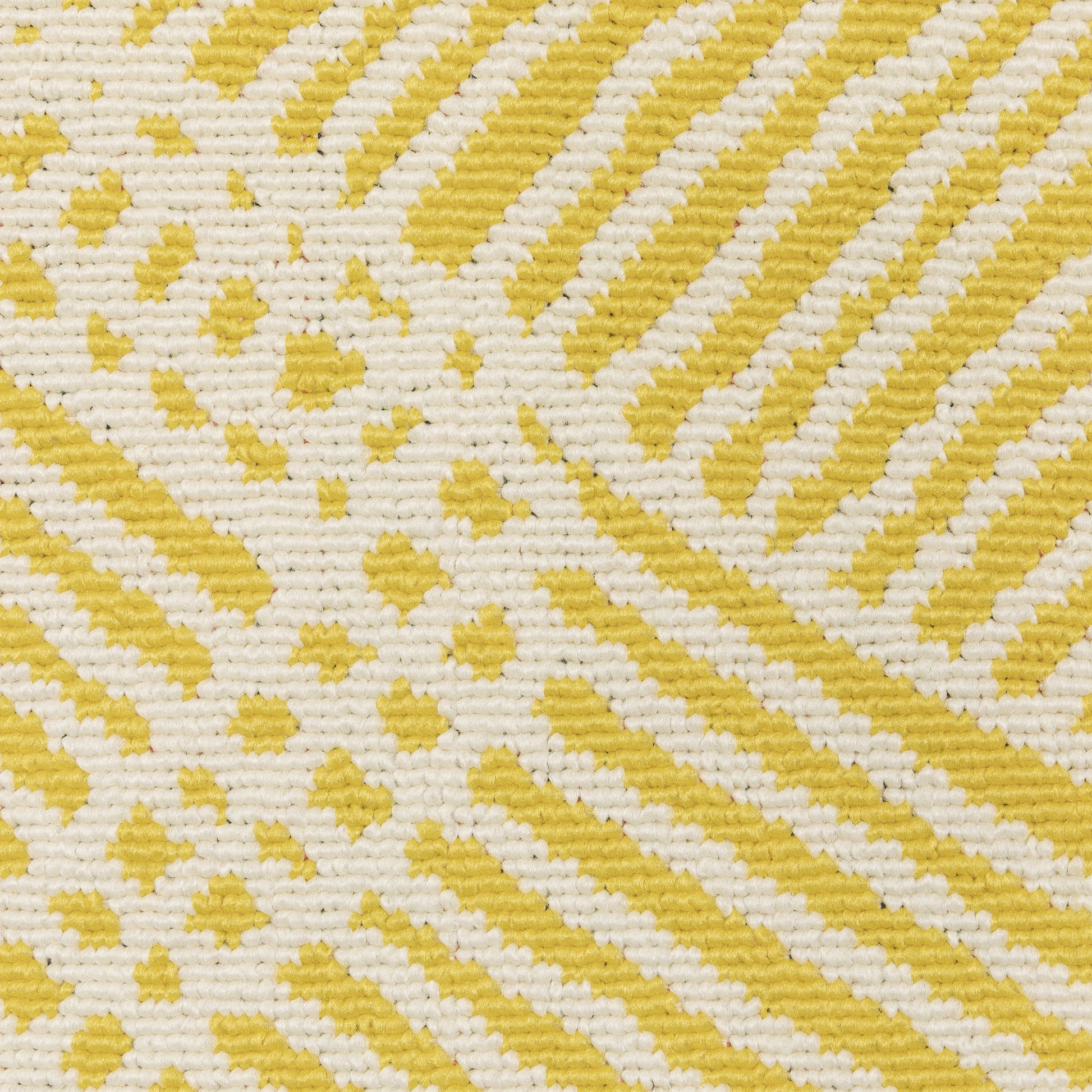 Havana Abstract Yellow/ Ivory Loop Pile Rug
