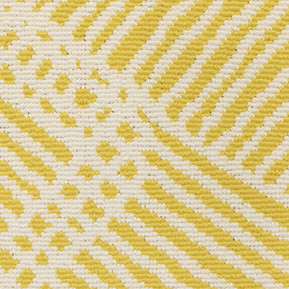 Havana Abstract Yellow/ Ivory Loop Pile Rug