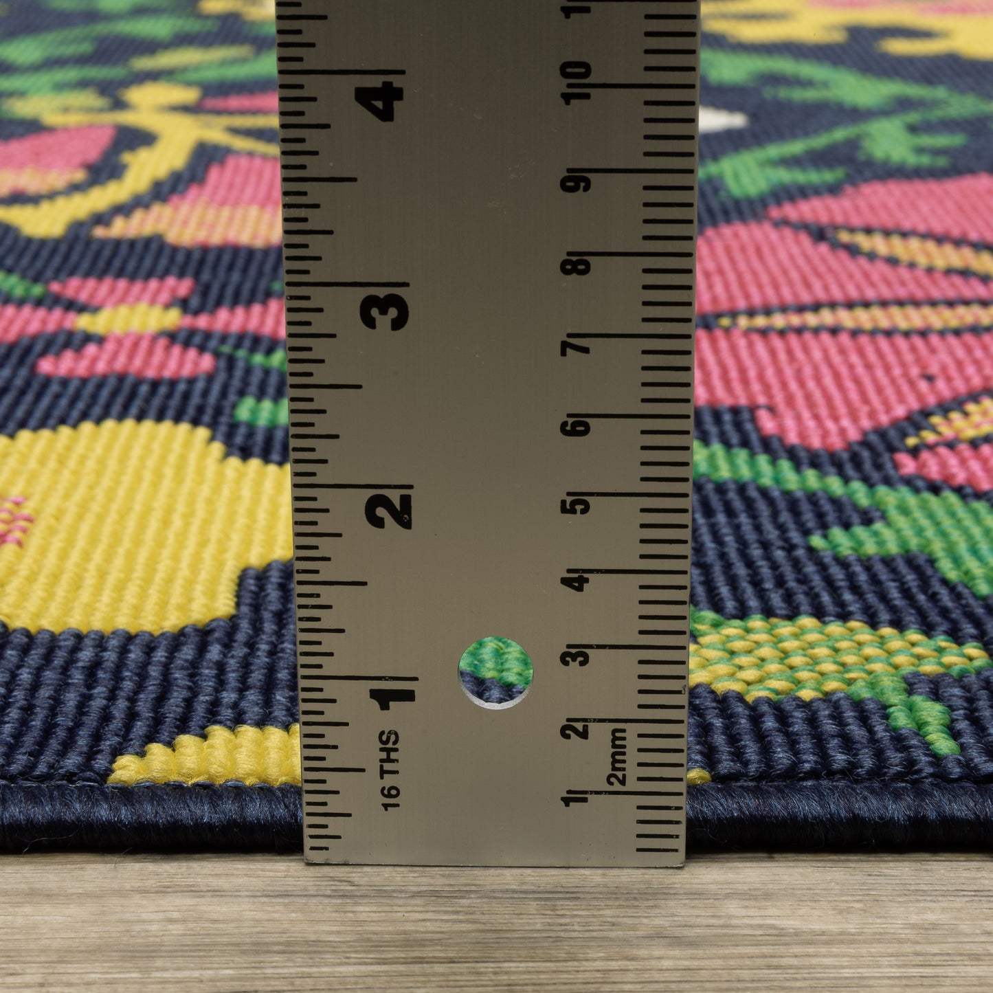 Havana Lattice Navy/ Multi Floral Loop Pile Rug