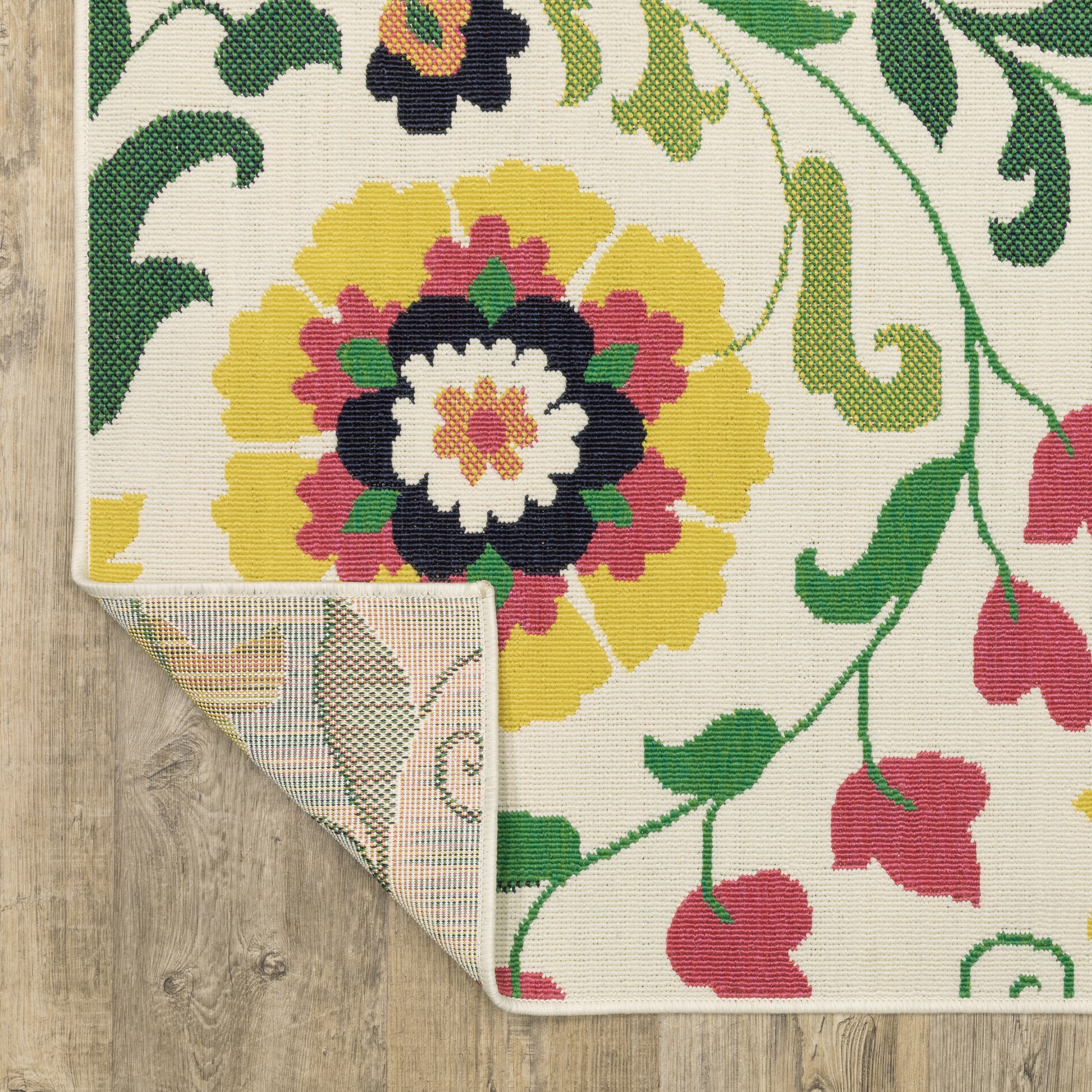 Havana Botanical Ivory/ Multi Floral Loop Pile Rug