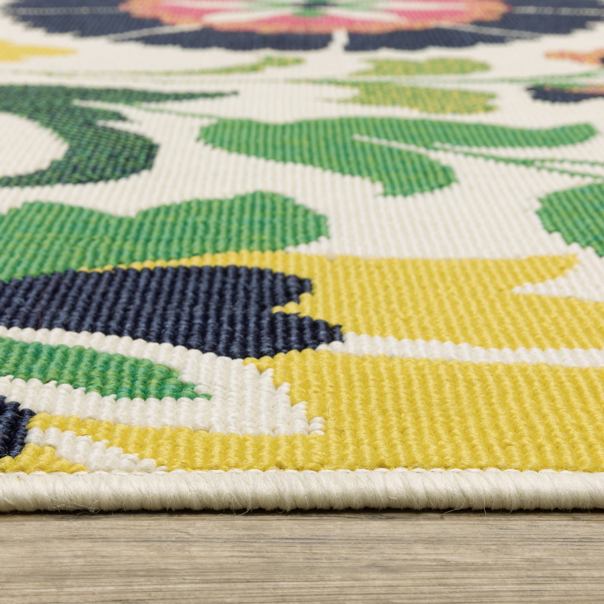 Havana Botanical Ivory/ Multi Floral Loop Pile Rug