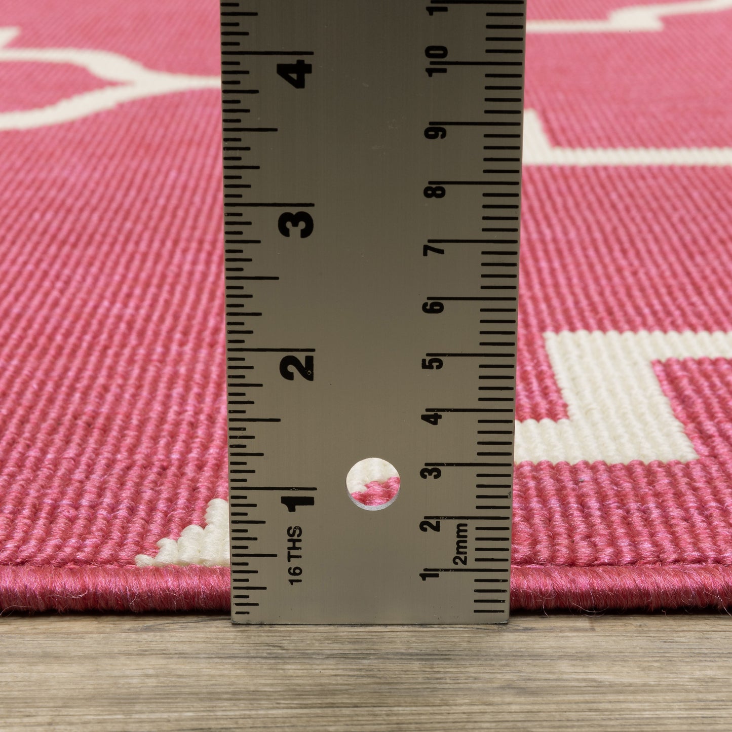 Havana Trefoil Pink/ Ivory Lattice Loop Pile Rug