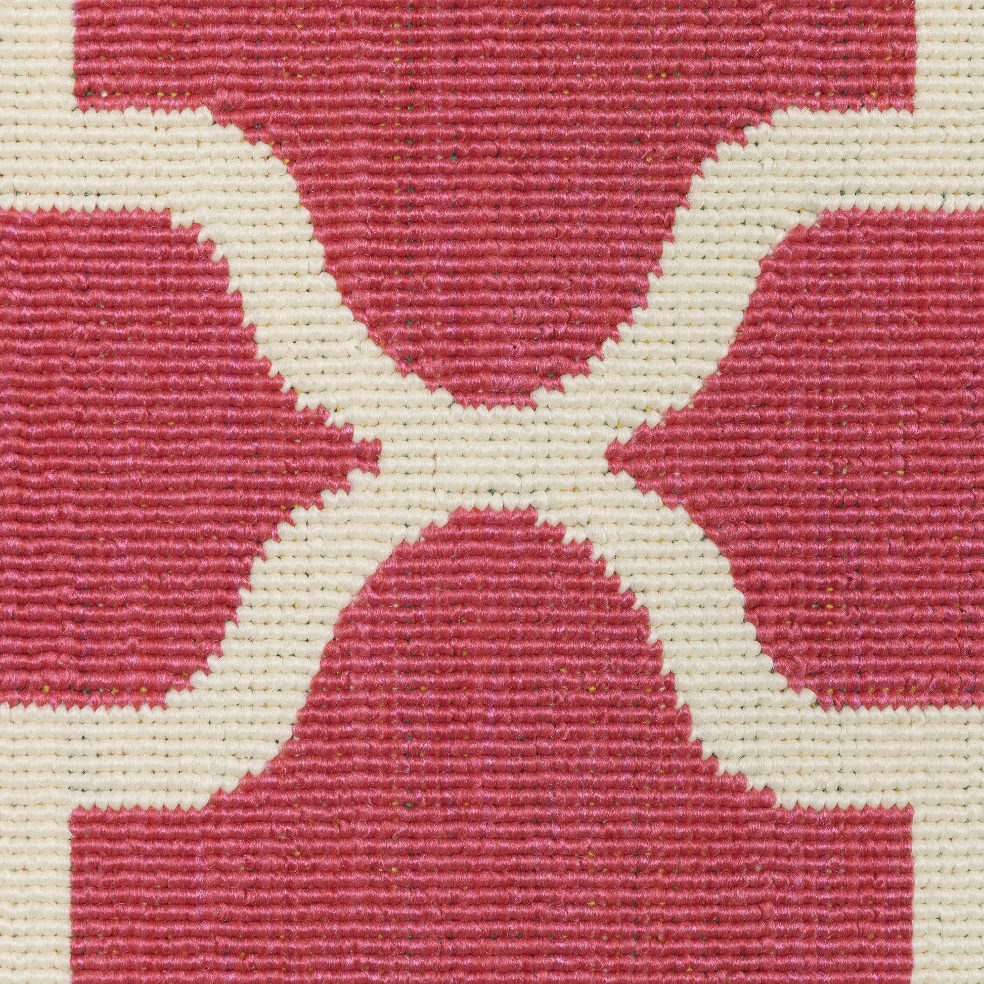 Havana Trefoil Pink/ Ivory Lattice Loop Pile Rug
