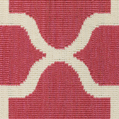Havana Trefoil Pink/ Ivory Lattice Loop Pile Rug