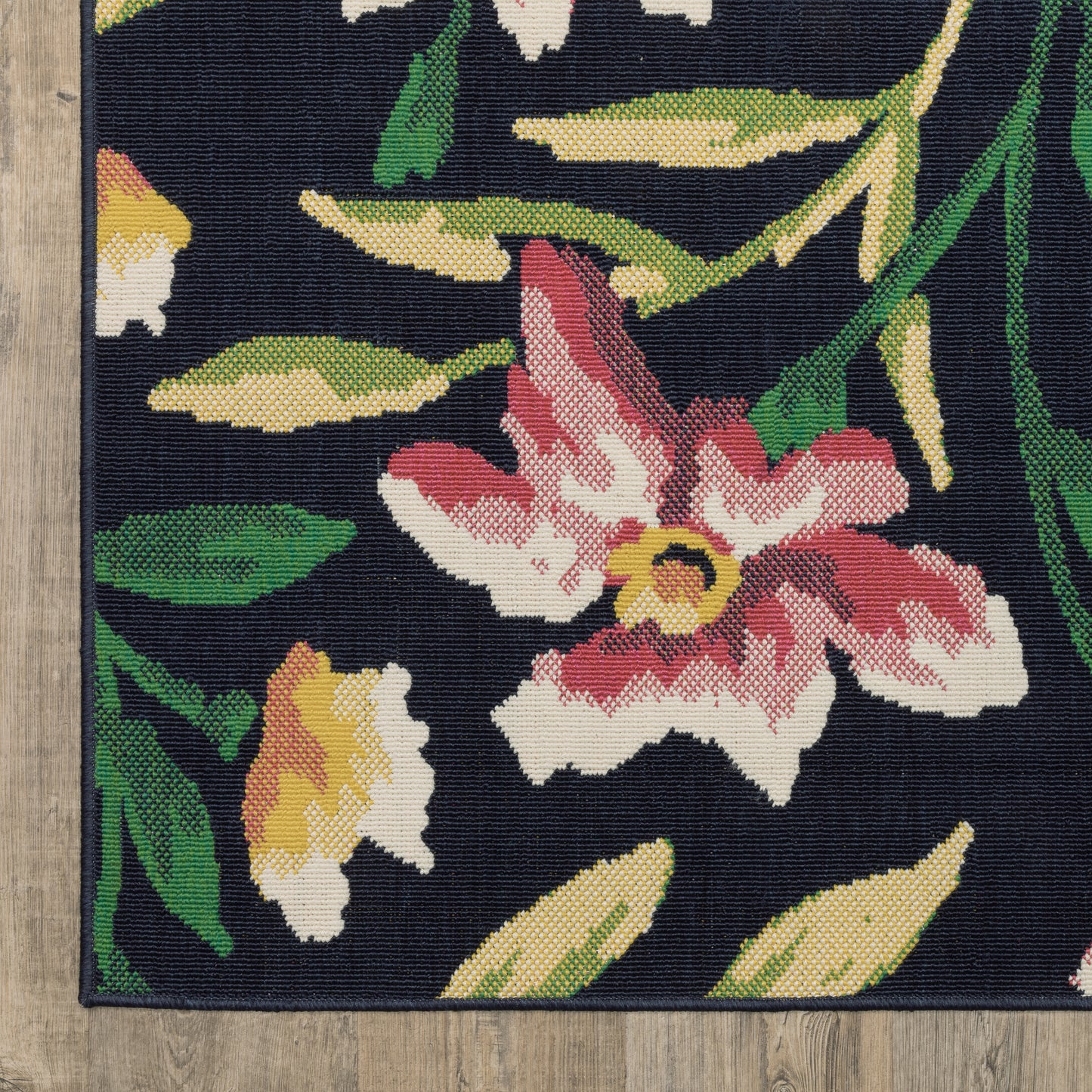 Havana Botanical Navy/ Multi Floral Loop Pile Rug