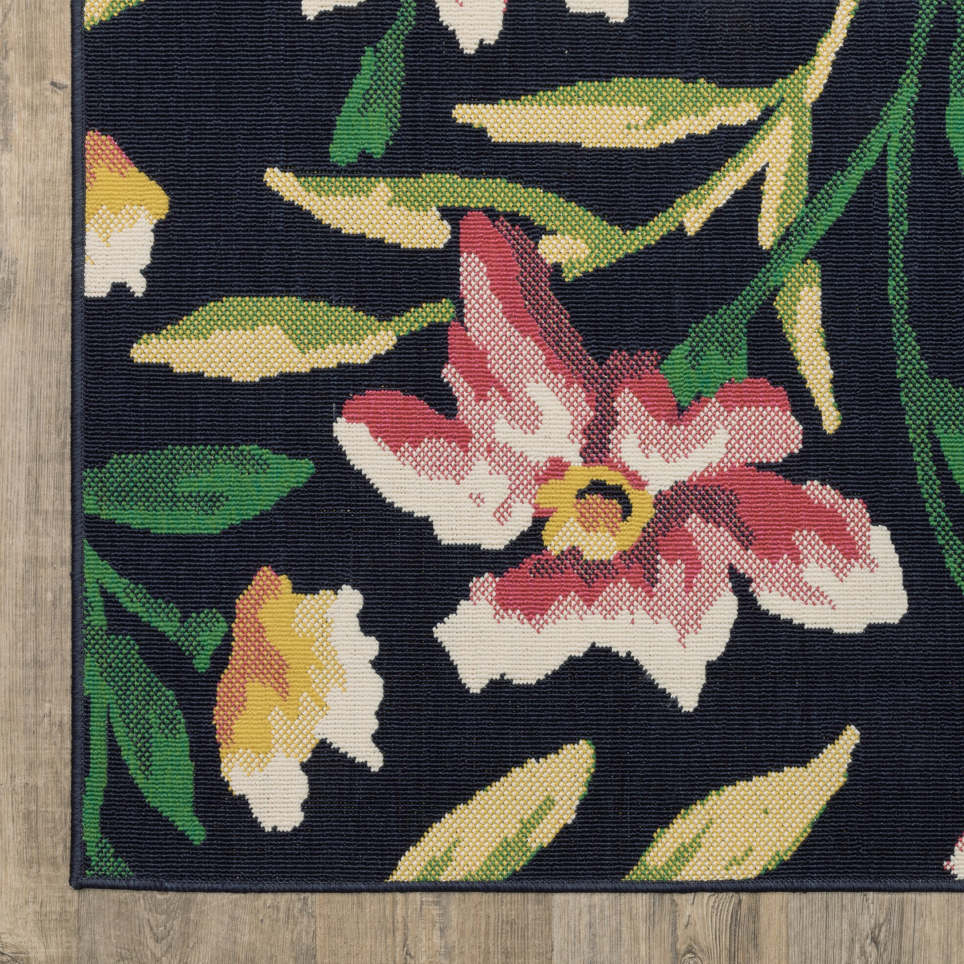 Havana Botanical Navy/ Multi Floral Loop Pile Rug