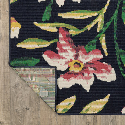 Havana Botanical Navy/ Multi Floral Loop Pile Rug