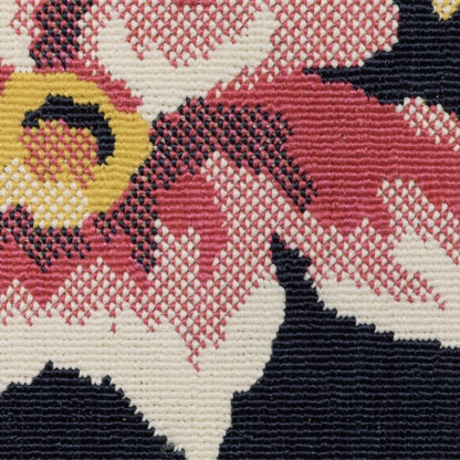 Havana Botanical Navy/ Multi Floral Loop Pile Rug