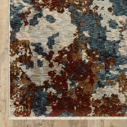 Hayden Abstract Beige/ Multi Cut Pile Rug