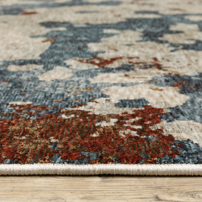 Hayden Abstract Beige/ Multi Cut Pile Rug