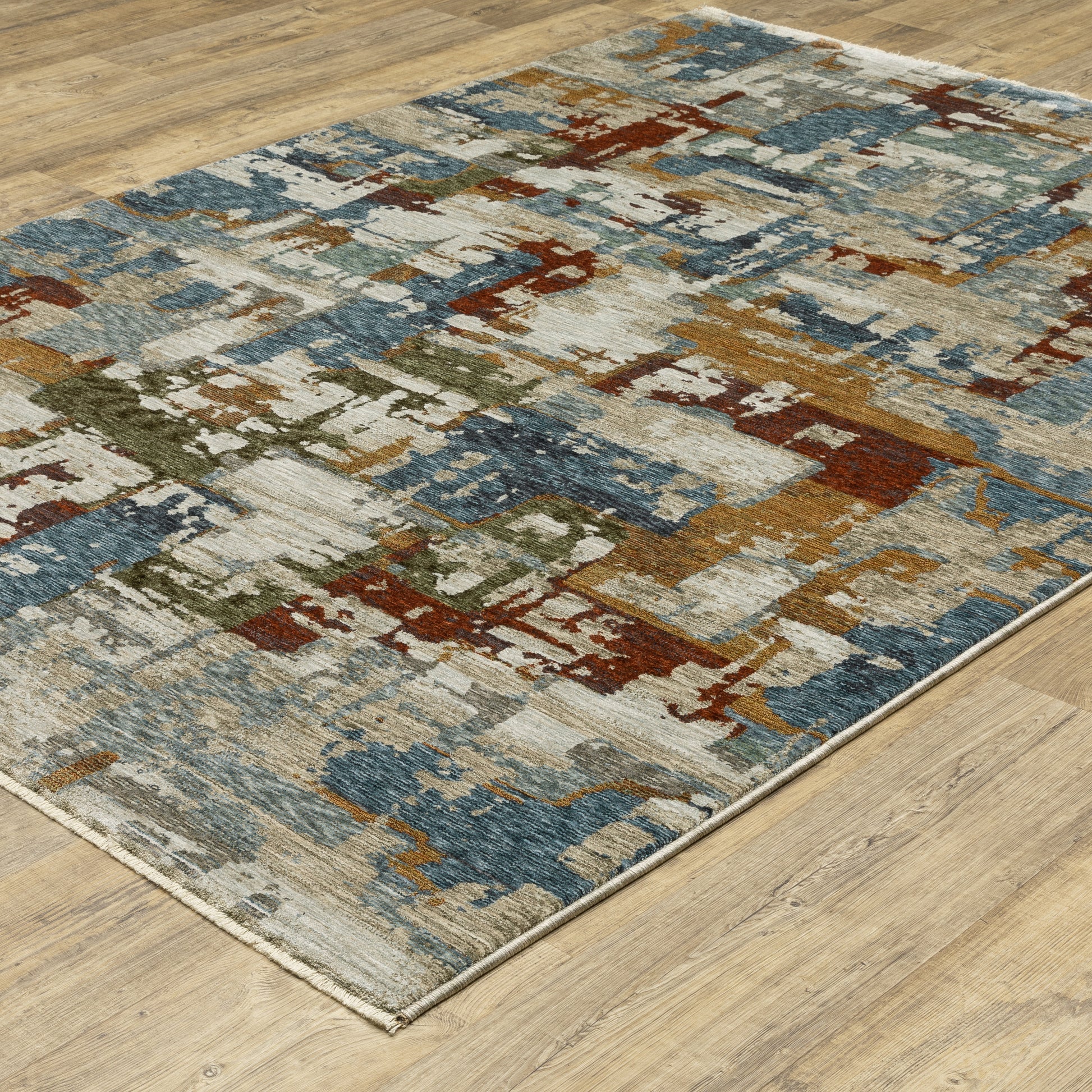 Hayden Abstract Beige/ Multi Cut Pile Rug
