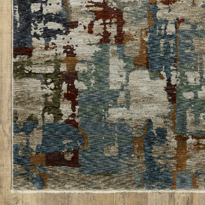 Hayden Abstract Beige/ Multi Cut Pile Rug