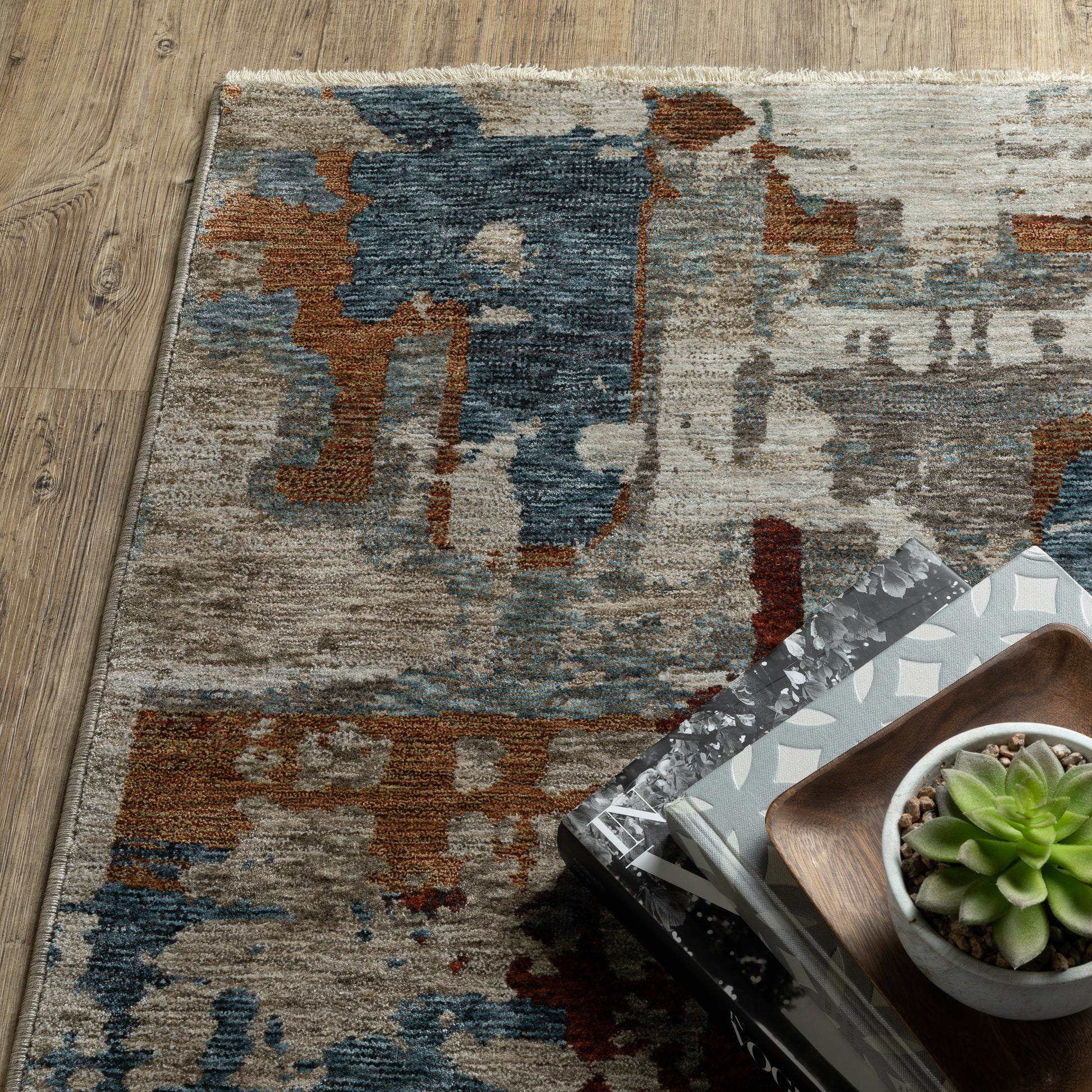 Hayden Abstract Beige/ Multi Cut Pile Rug