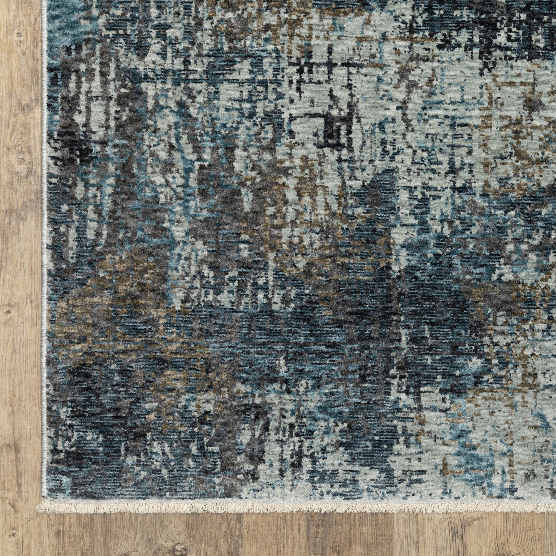 Hayden Abstract Blue/ Beige Cut Pile Rug