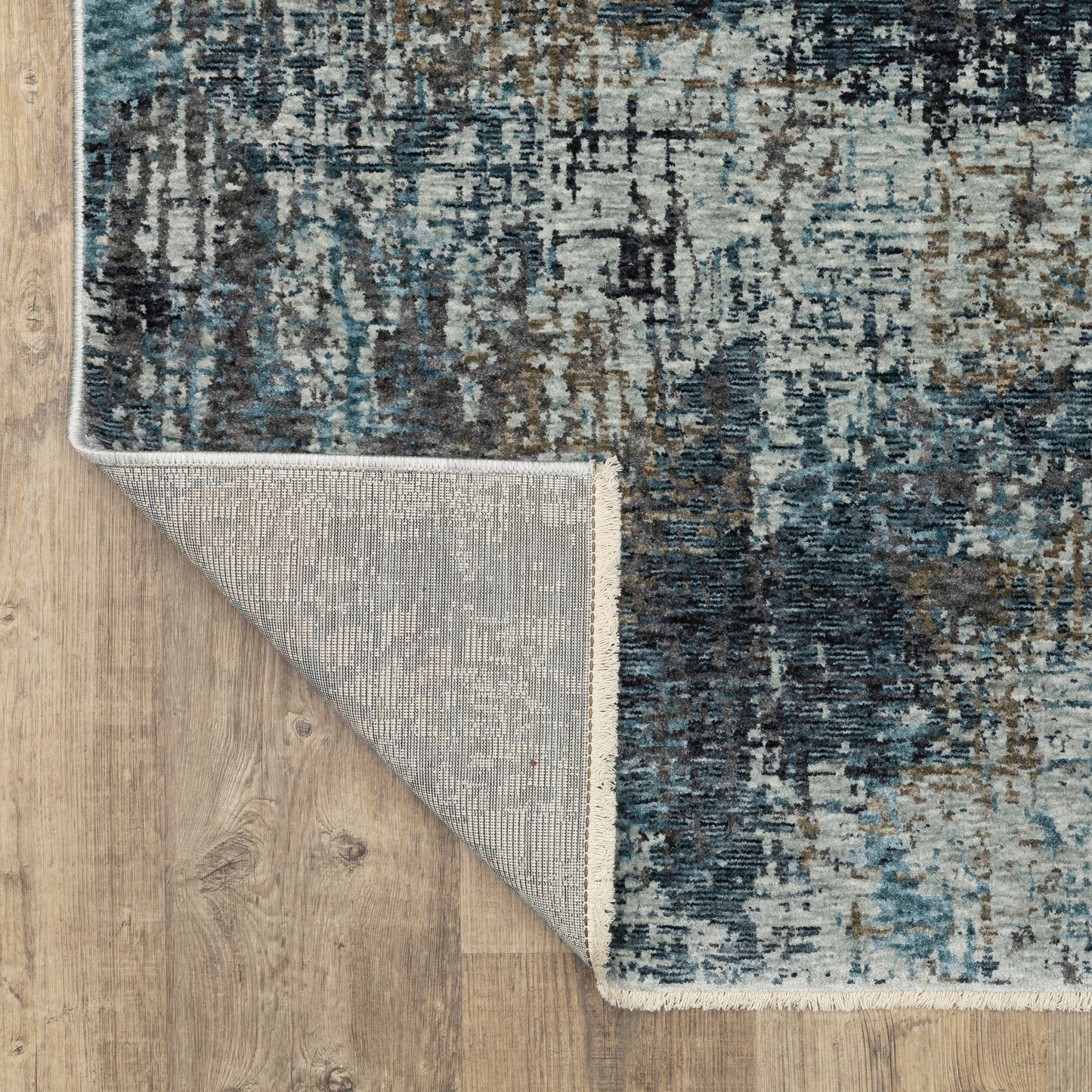 Hayden Abstract Blue/ Beige Cut Pile Rug