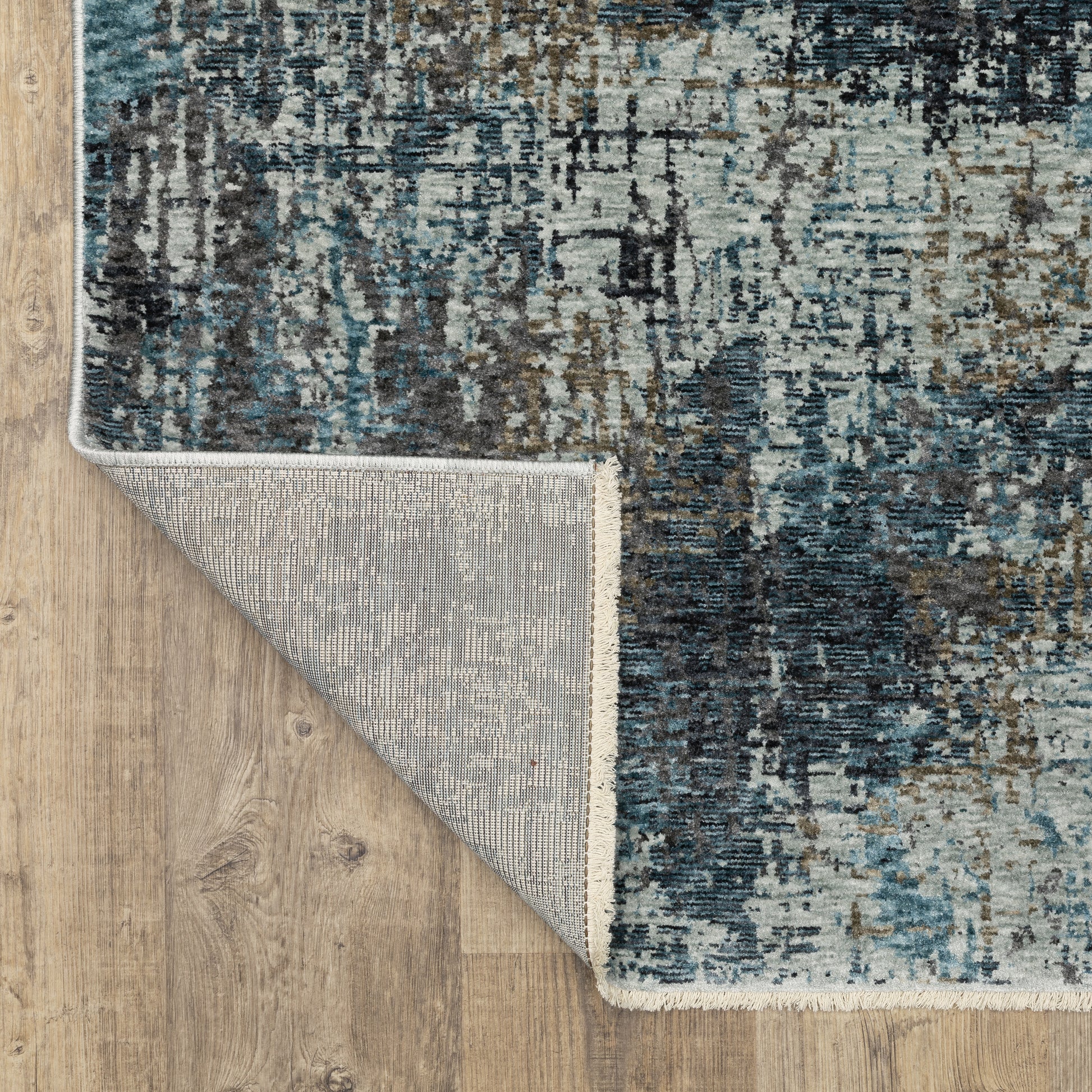 Hayden Abstract Blue/ Beige Cut Pile Rug