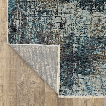 Hayden Abstract Blue/ Beige Cut Pile Rug