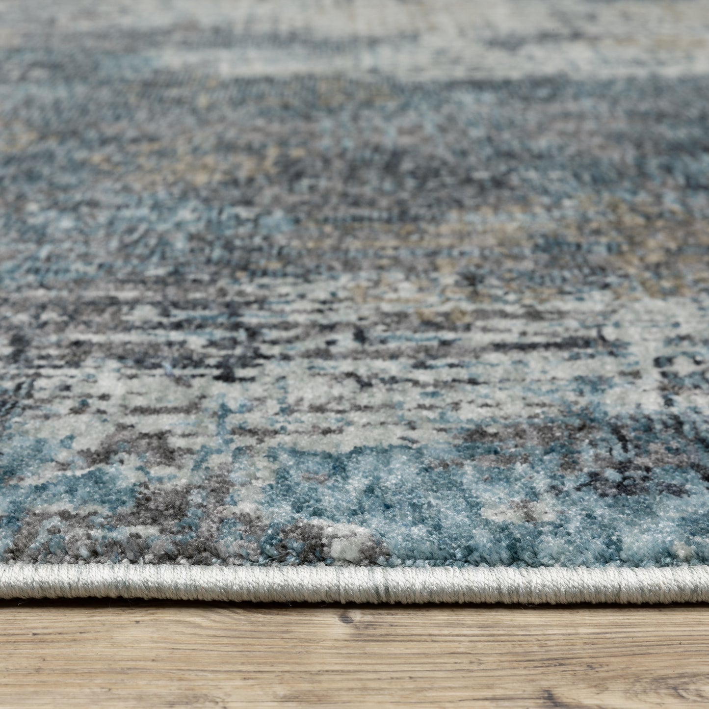 Hayden Abstract Blue/ Beige Cut Pile Rug