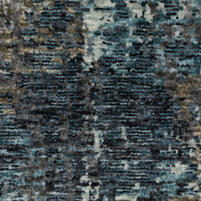Hayden Abstract Blue/ Beige Cut Pile Rug