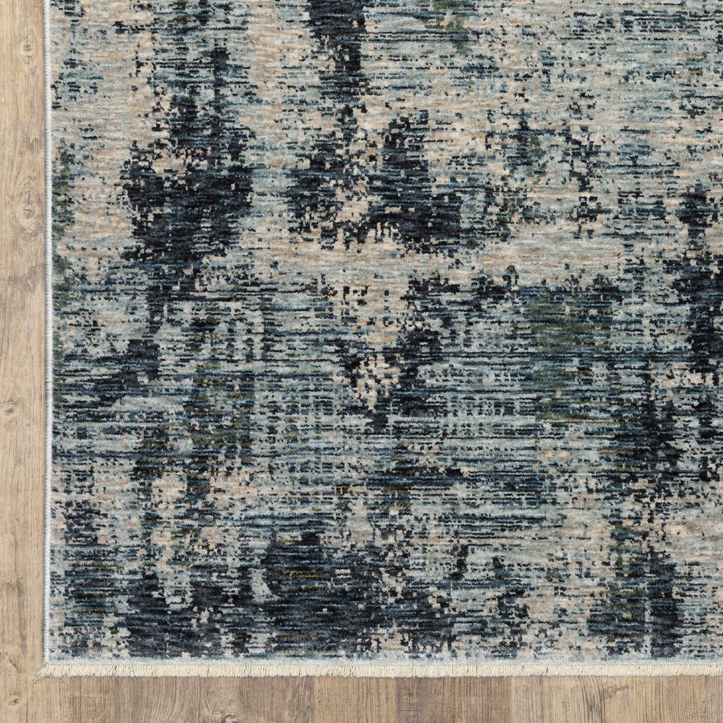 Hayden Abstract Beige/ Blue Cut Pile Rug