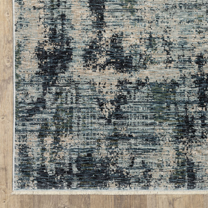 Hayden Abstract Beige/ Blue Cut Pile Rug