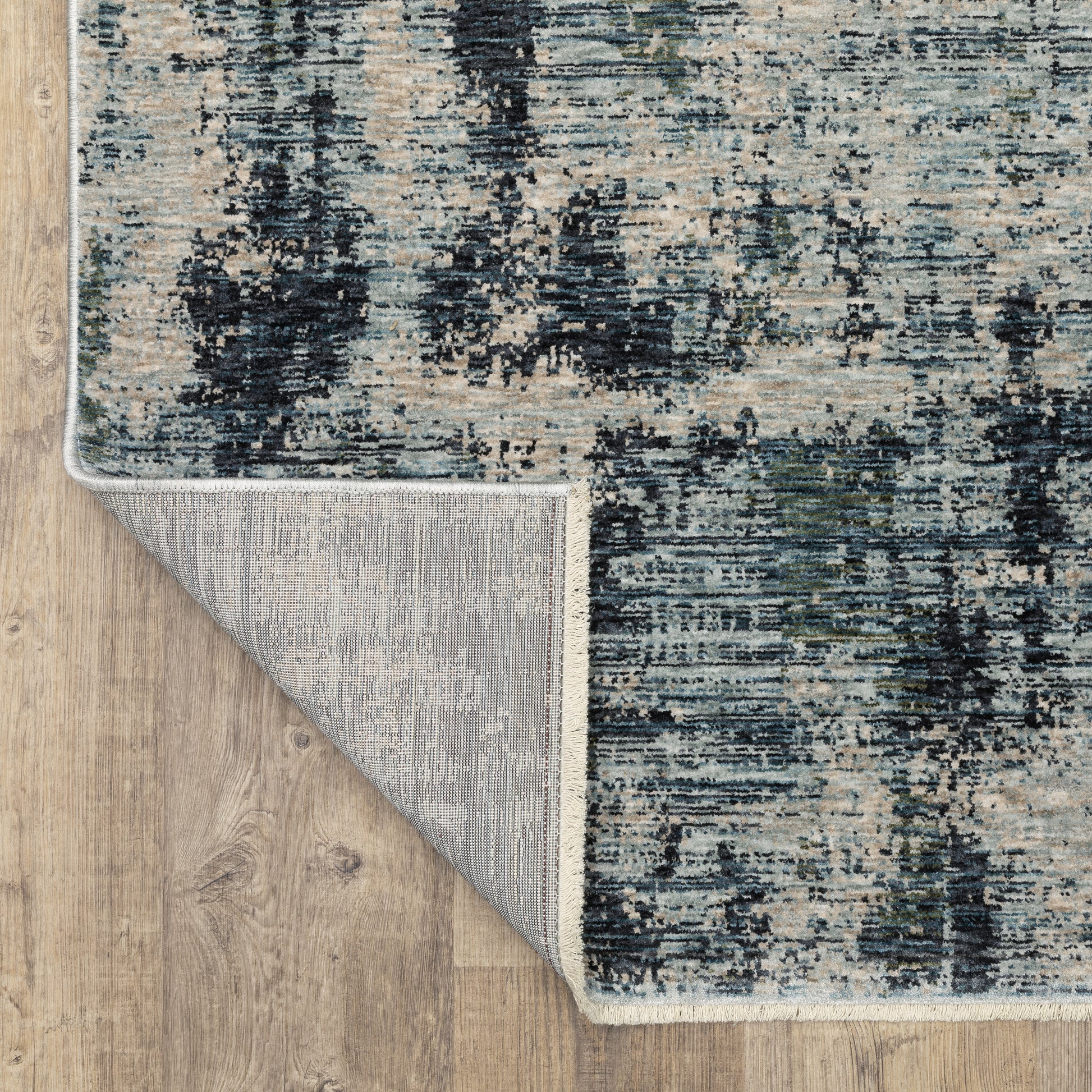 Hayden Abstract Beige/ Blue Cut Pile Rug