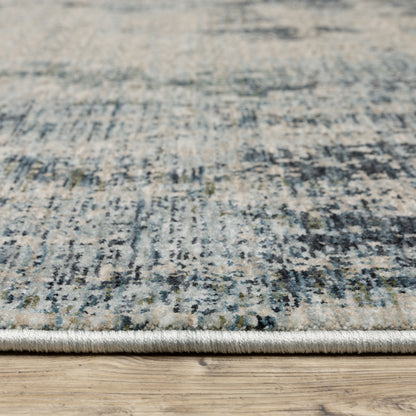 Hayden Abstract Beige/ Blue Cut Pile Rug