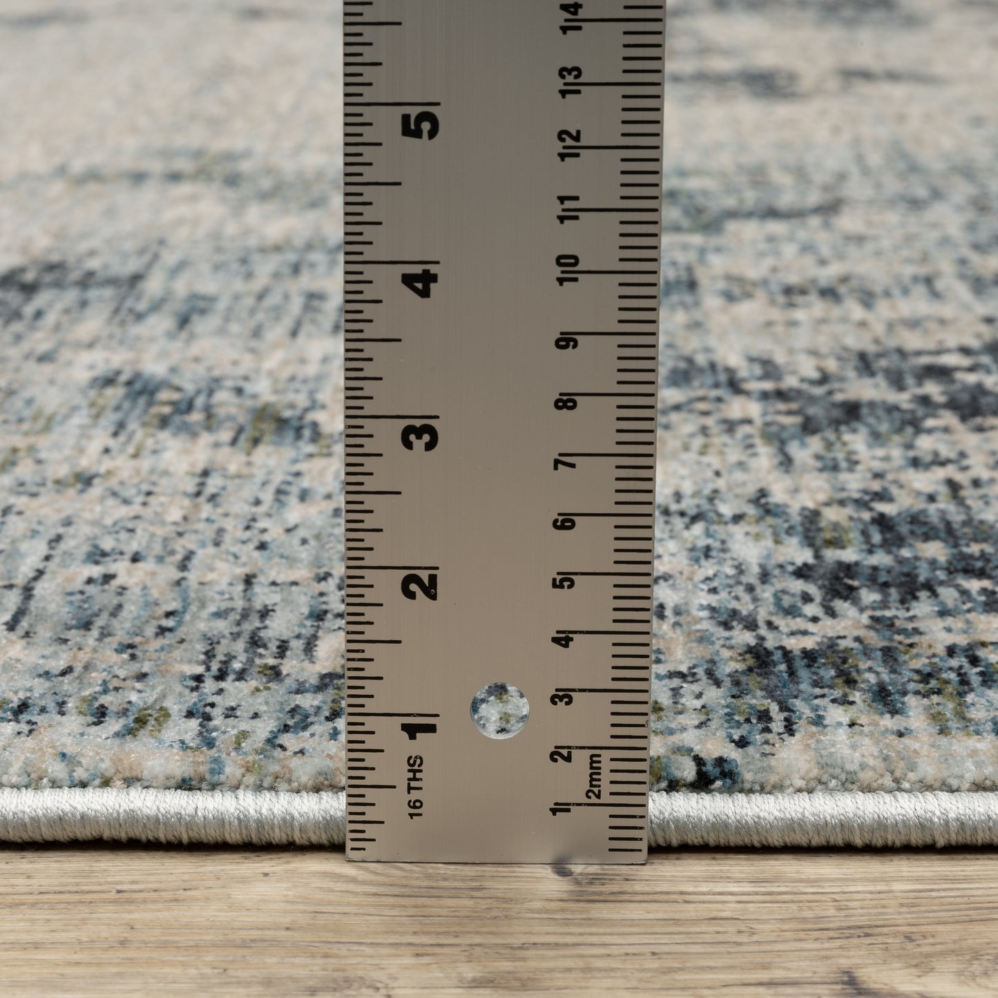 Hayden Abstract Beige/ Blue Cut Pile Rug
