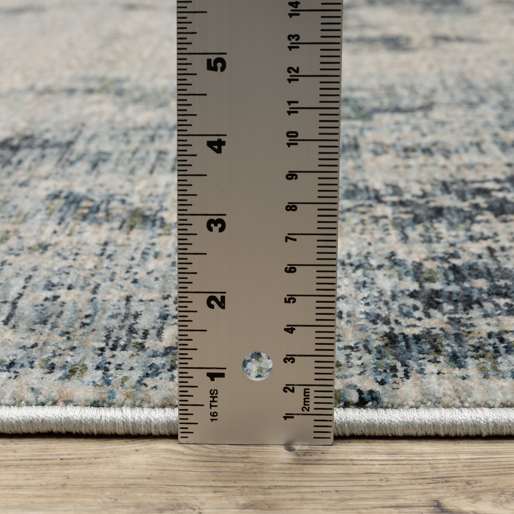 Hayden Abstract Beige/ Blue Cut Pile Rug