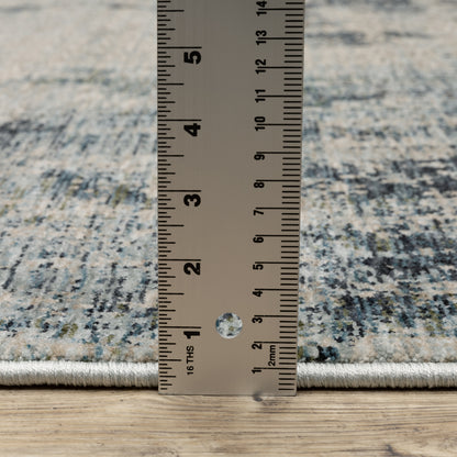 Hayden Abstract Beige/ Blue Cut Pile Rug