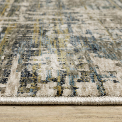 Hayden Abstract Blue/ Gold Cut Pile Rug