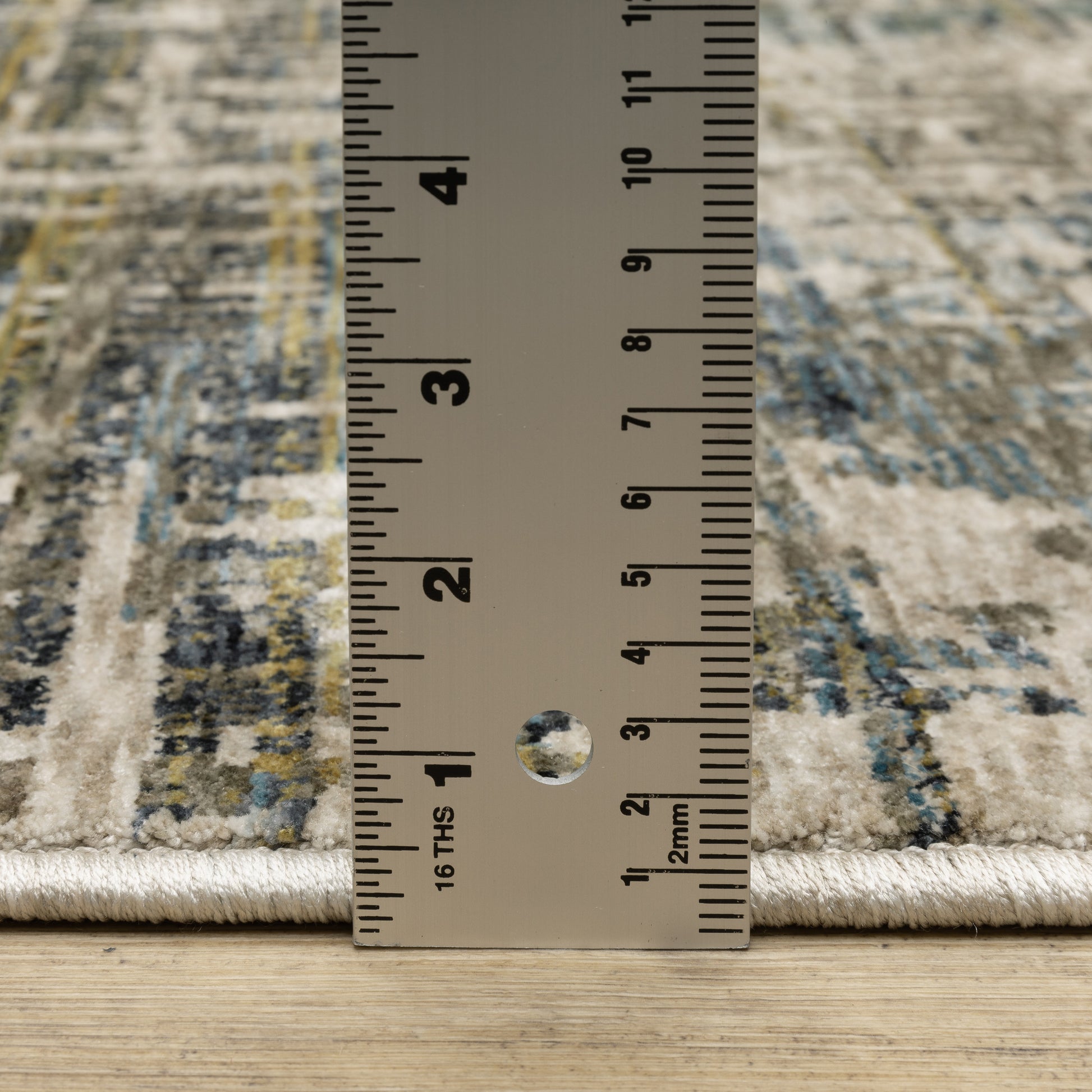 Hayden Abstract Blue/ Gold Cut Pile Rug