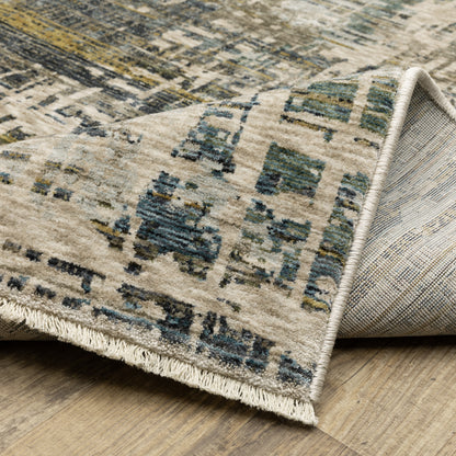 Hayden Abstract Blue/ Gold Cut Pile Rug