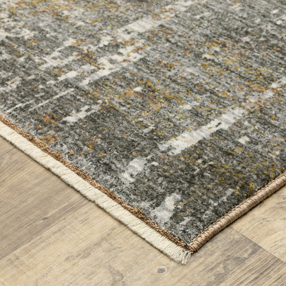 Hayden Abstract Grey/ Rust Cut Pile Rug