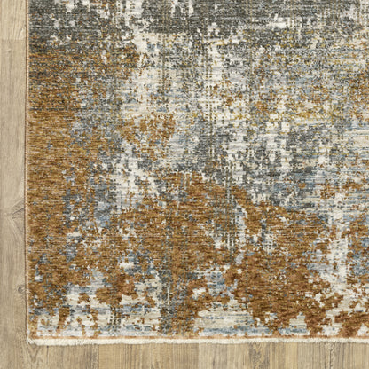 Hayden Abstract Grey/ Rust Cut Pile Rug