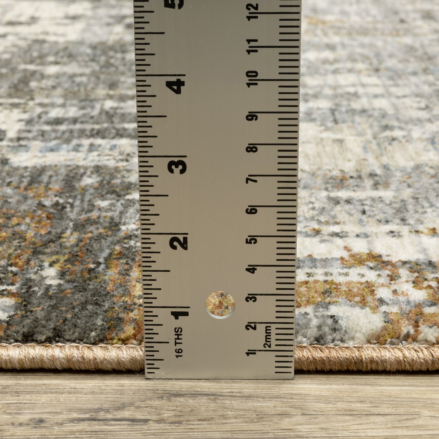 Hayden Abstract Grey/ Rust Cut Pile Rug