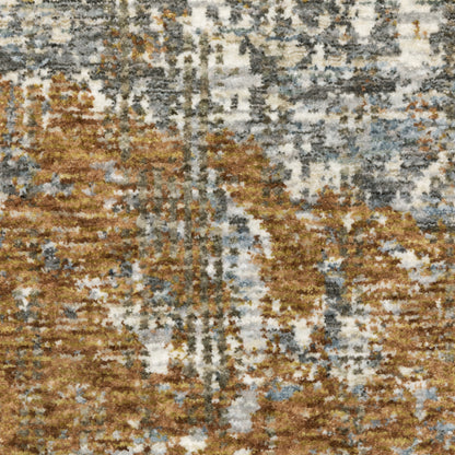 Hayden Abstract Grey/ Rust Cut Pile Rug