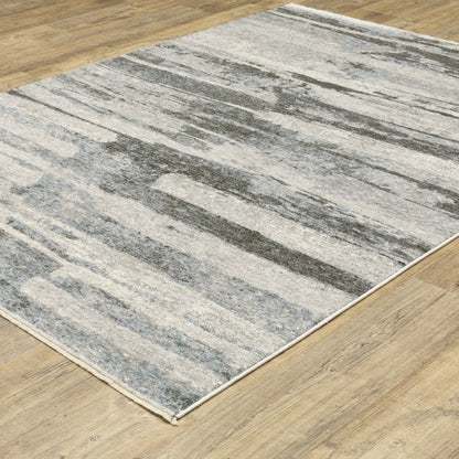Hayden Abstract Grey/ Beige Cut Pile Rug