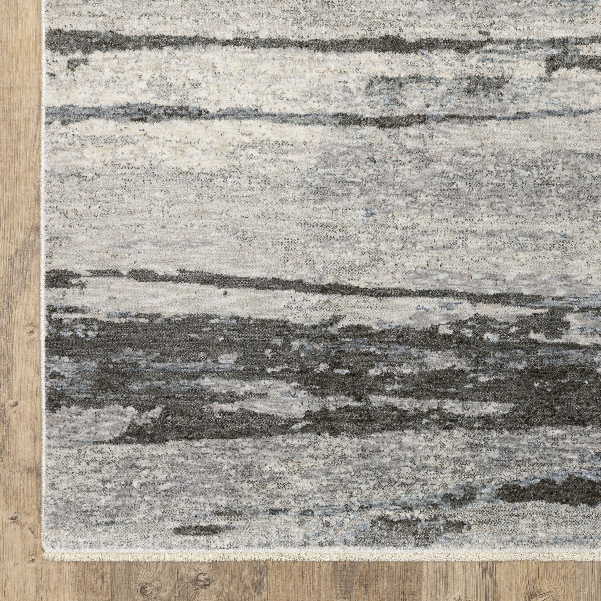 Hayden Abstract Grey/ Beige Cut Pile Rug