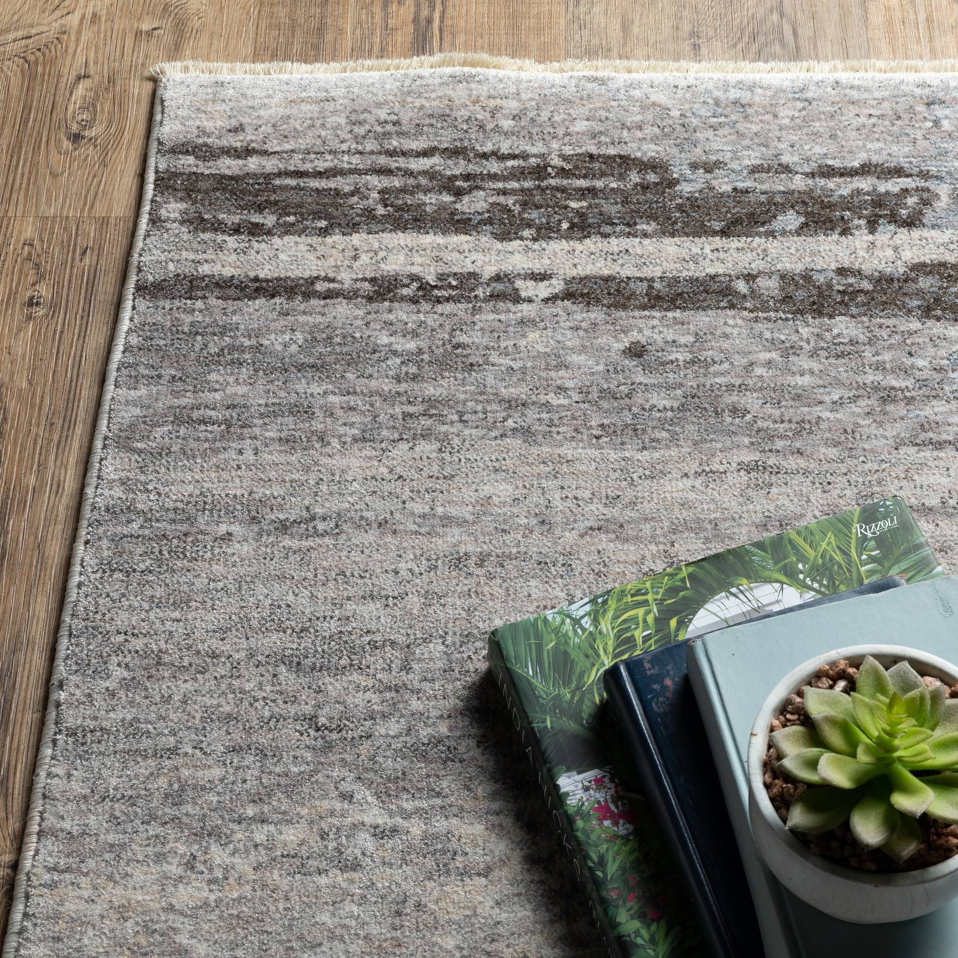 Hayden Abstract Grey/ Beige Cut Pile Rug