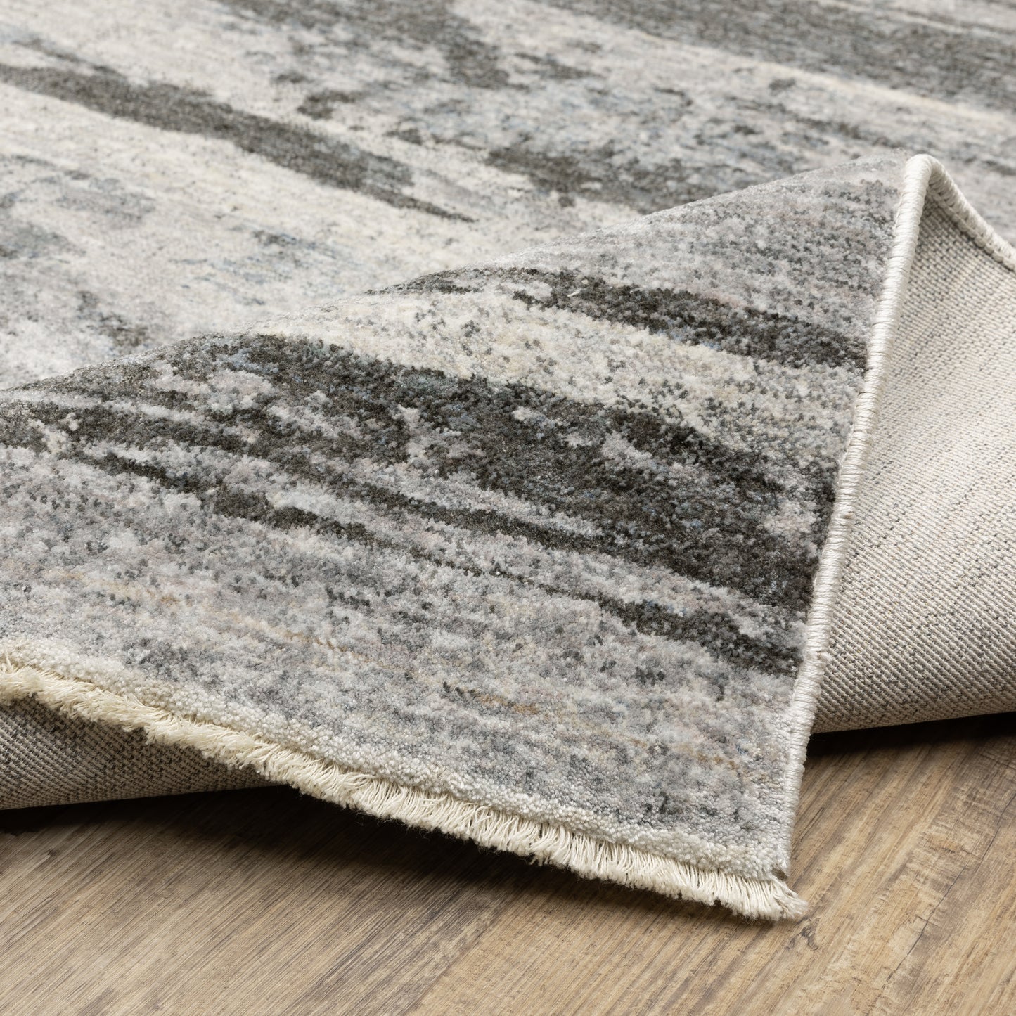 Hayden Abstract Grey/ Beige Cut Pile Rug