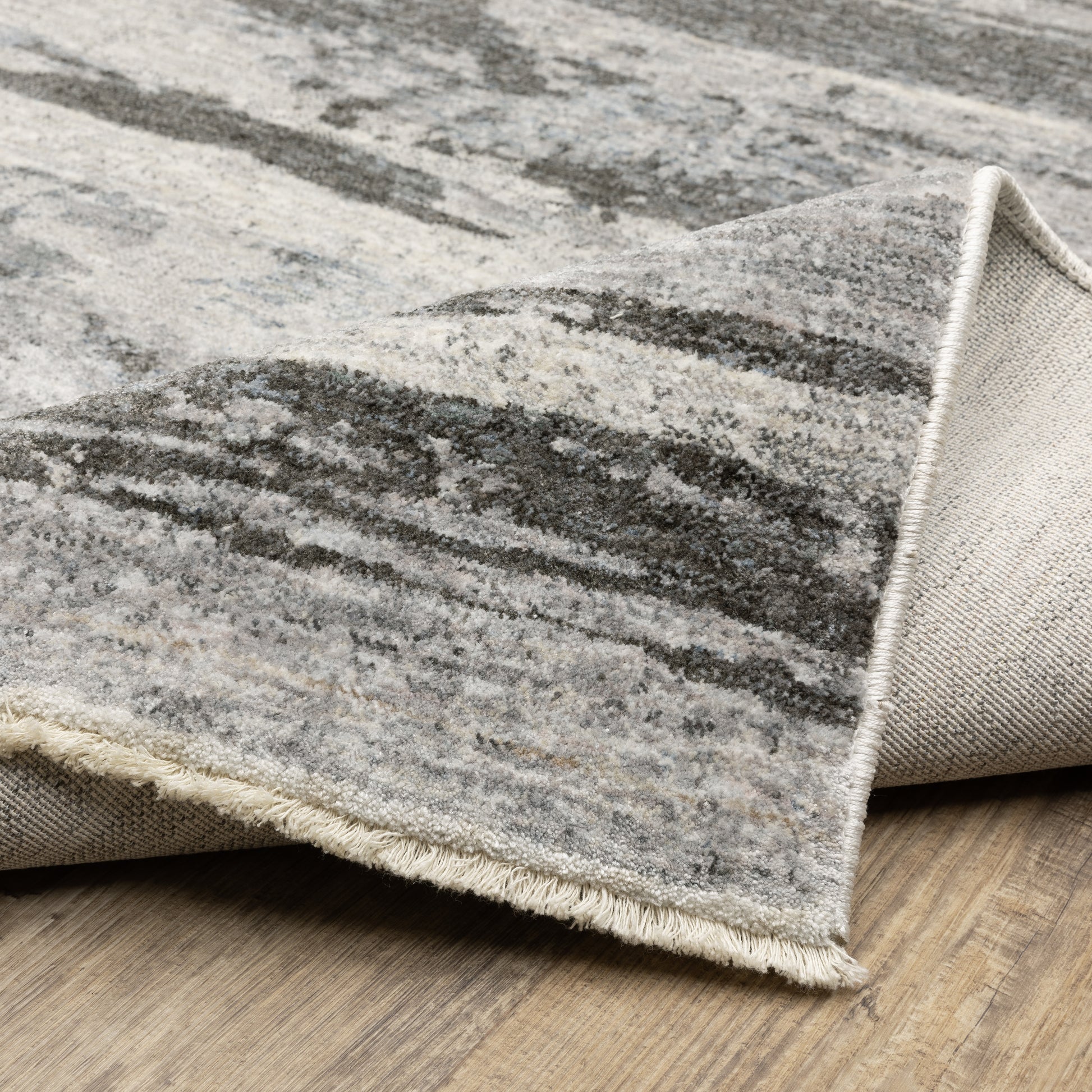 Hayden Abstract Grey/ Beige Cut Pile Rug