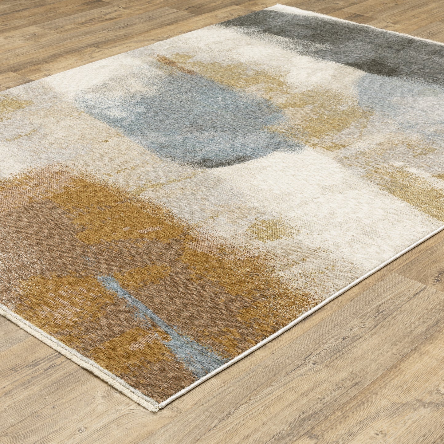 Hayden Abstract Beige/ Rust Cut Pile Rug