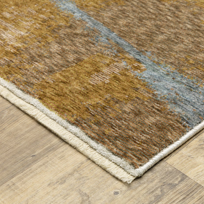 Hayden Abstract Beige/ Rust Cut Pile Rug