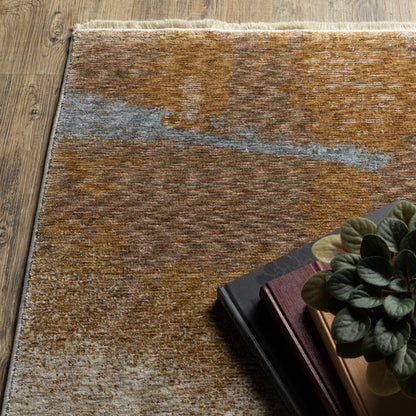 Hayden Abstract Beige/ Rust Cut Pile Rug