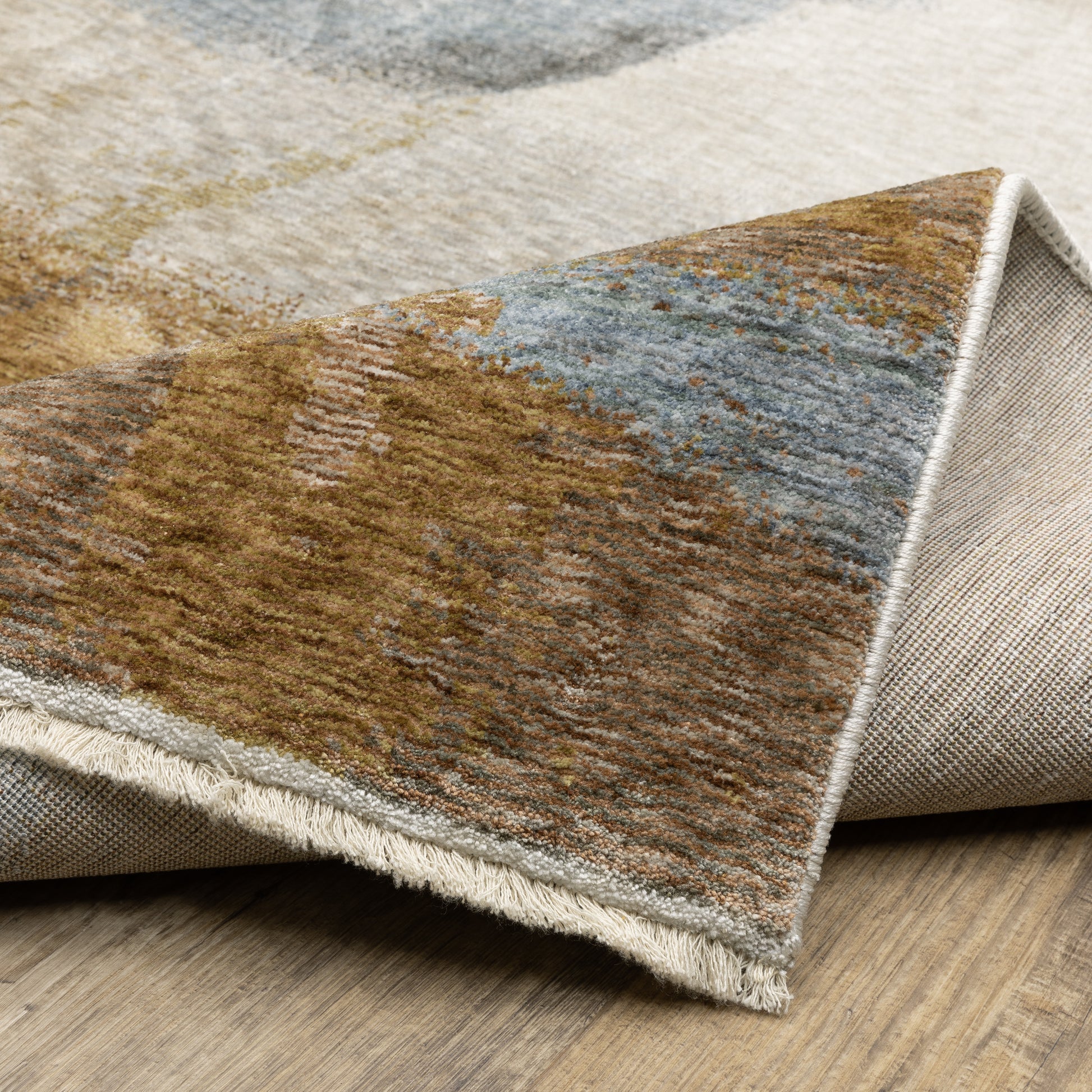 Hayden Abstract Beige/ Rust Cut Pile Rug